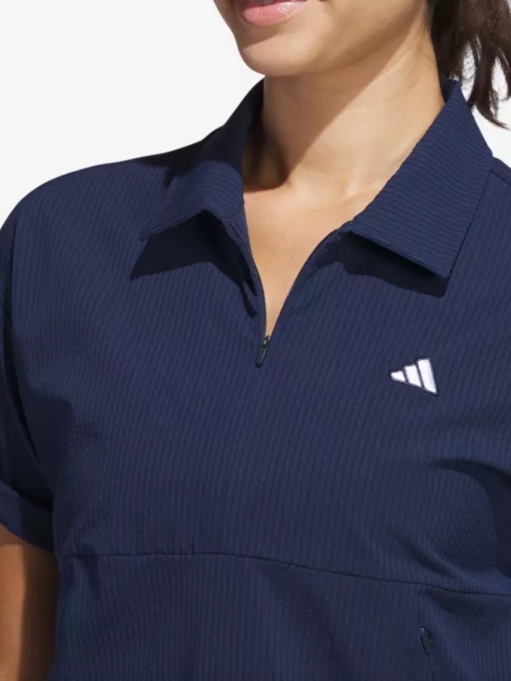 NWT Adidas Women’s XXL Go To Short Sleeve Layer Golf Sweatshirt Powder Navy Blue